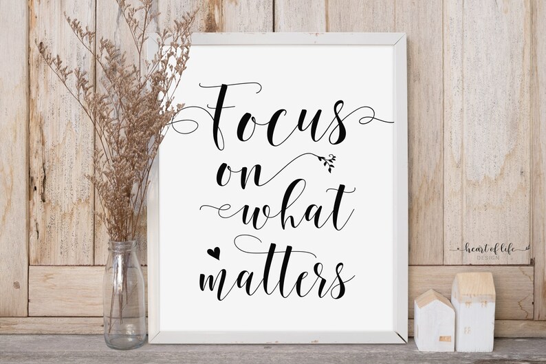 Printable Quote Focus on What Matters Simple Typography | Etsy