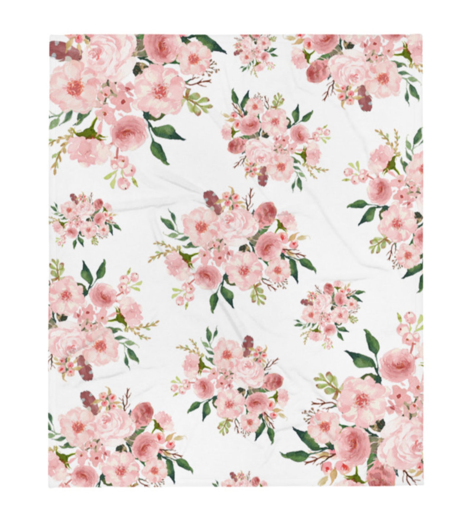 Pink Blanket Blanket With Pink Flowers Soft Throw Blanket - Etsy