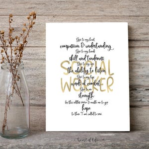 Printable Social Worker Quote - Gift for Social Worker, Motivational Quote, Last Minute Graduate Gift Idea image 5