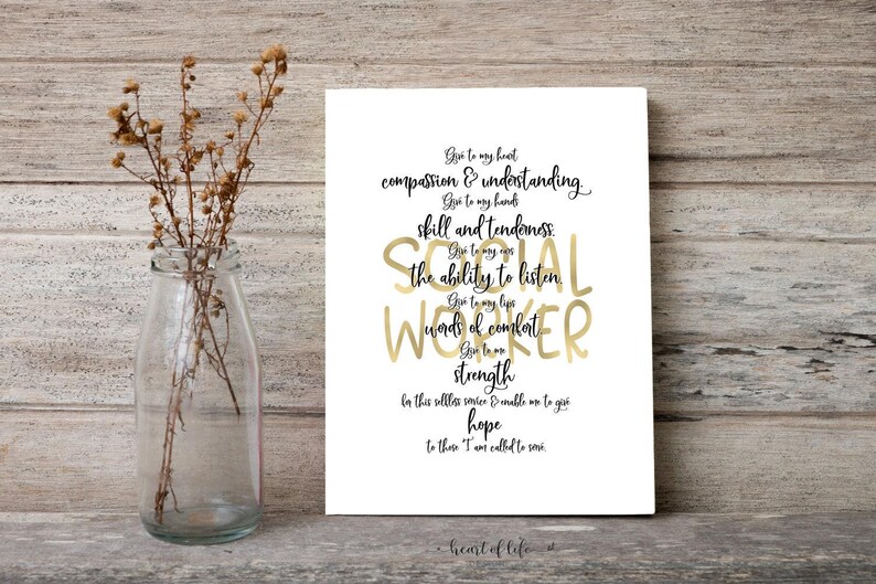 Printable Social Worker Quote - Gift for Social Worker, Motivational Quote, Last Minute Graduate Gift Idea image 5