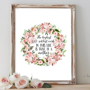 Cita imprimible para mamá - Regalo para mamá - Arte imprimible - Flores y cita de acuarela - Cita dulce para mamá - Regalo de agradecimiento para mamá
