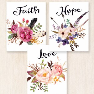 Printable Art Faith Hope Love Printable Wall Art Gallery Wall Art Bible ...