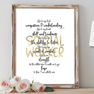 Printable Social Worker Quote - Gift for Social Worker, Motivational Quote, Last Minute Graduate Gift Idea image 2