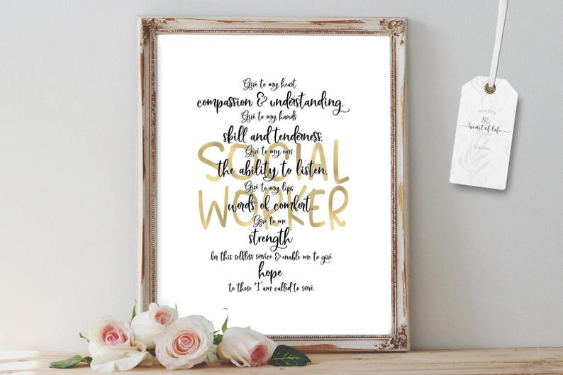 Printable Social Worker Quote - Gift for Social Worker, Motivational Quote, Last Minute Graduate Gift Idea image 2