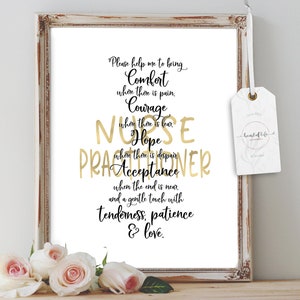 Printable Nurse Practitioner Quote A Nurse's Prayer Gift for Nurse Practitioner Nursing Graduate Gift Last Minute Gift Printable image 2