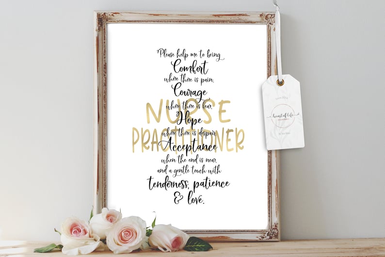 Printable Nurse Practitioner Quote A Nurse's Prayer Gift for Nurse Practitioner Nursing Graduate Gift Last Minute Gift Printable image 2