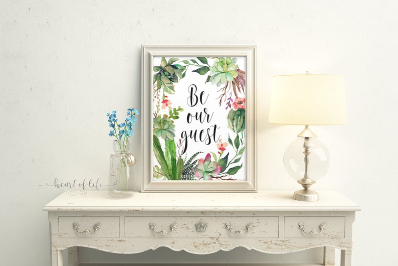 Guest Room Printable Sign Be Our Guest Wall Decor Print Party - Etsy