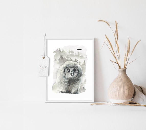 Owl Printable Woodland Baby Animal Prints Owl Nursery - Etsy