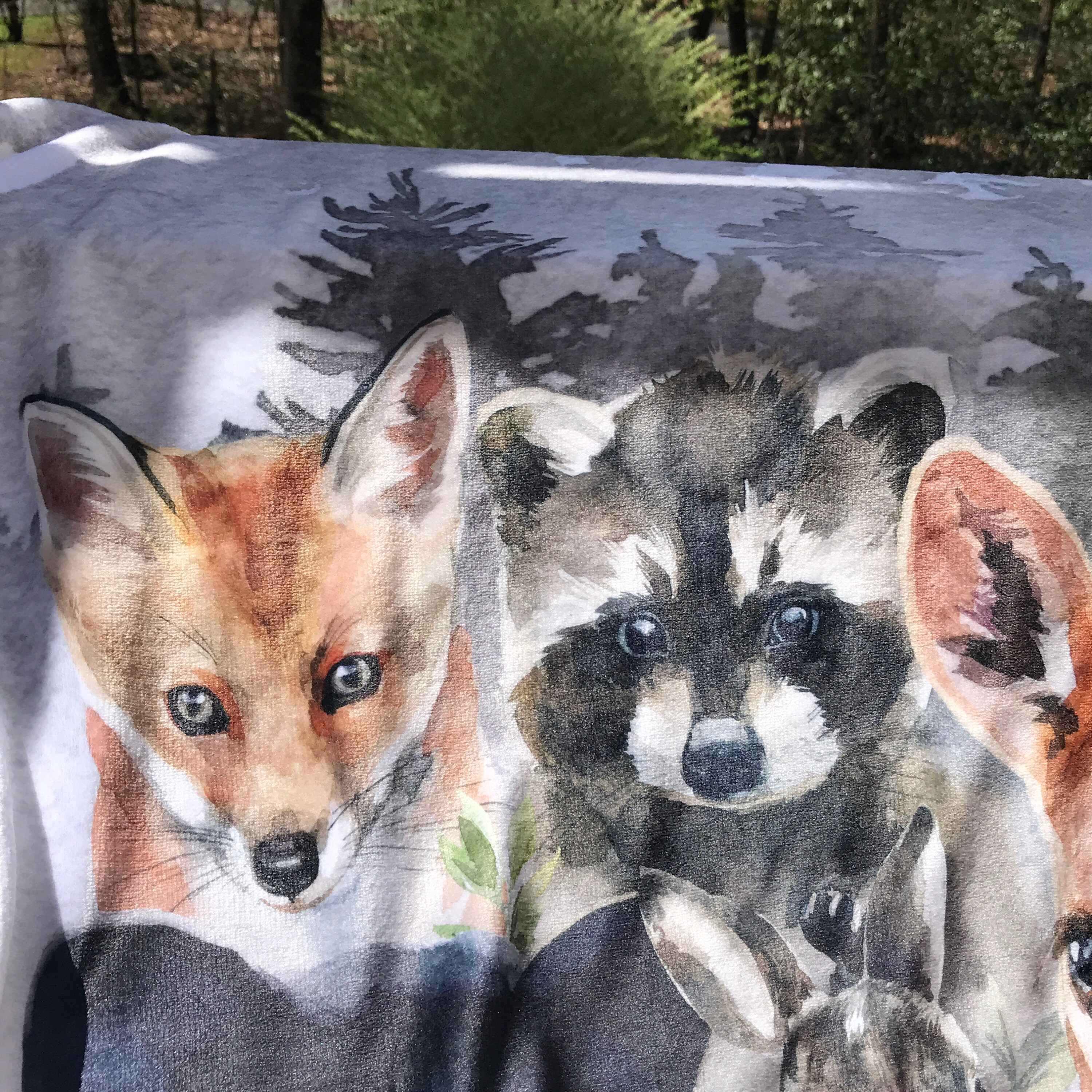 Baby Animal Throw Blanket Decor Woodland Forest Animals Throw Etsy UK