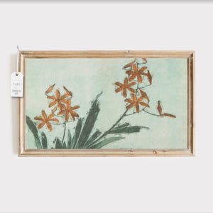 Vintage Blackberry Lily Floral TV Art – Frame TV Download for Samsung – Still Life Remastered Painting in Deep Teal and Orange