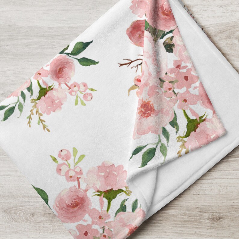 Pink Blanket Blanket With Pink Flowers Soft Throw Blanket - Etsy