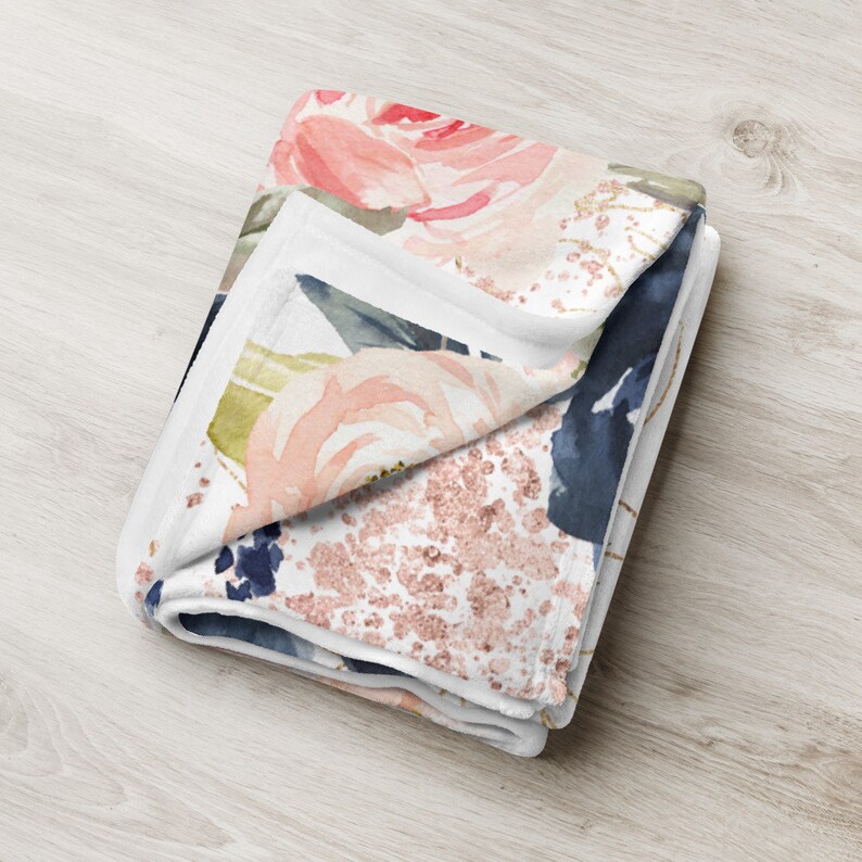 Riverside Blooms 30x40 Sherpa-Backed Minky Blanket main image 1