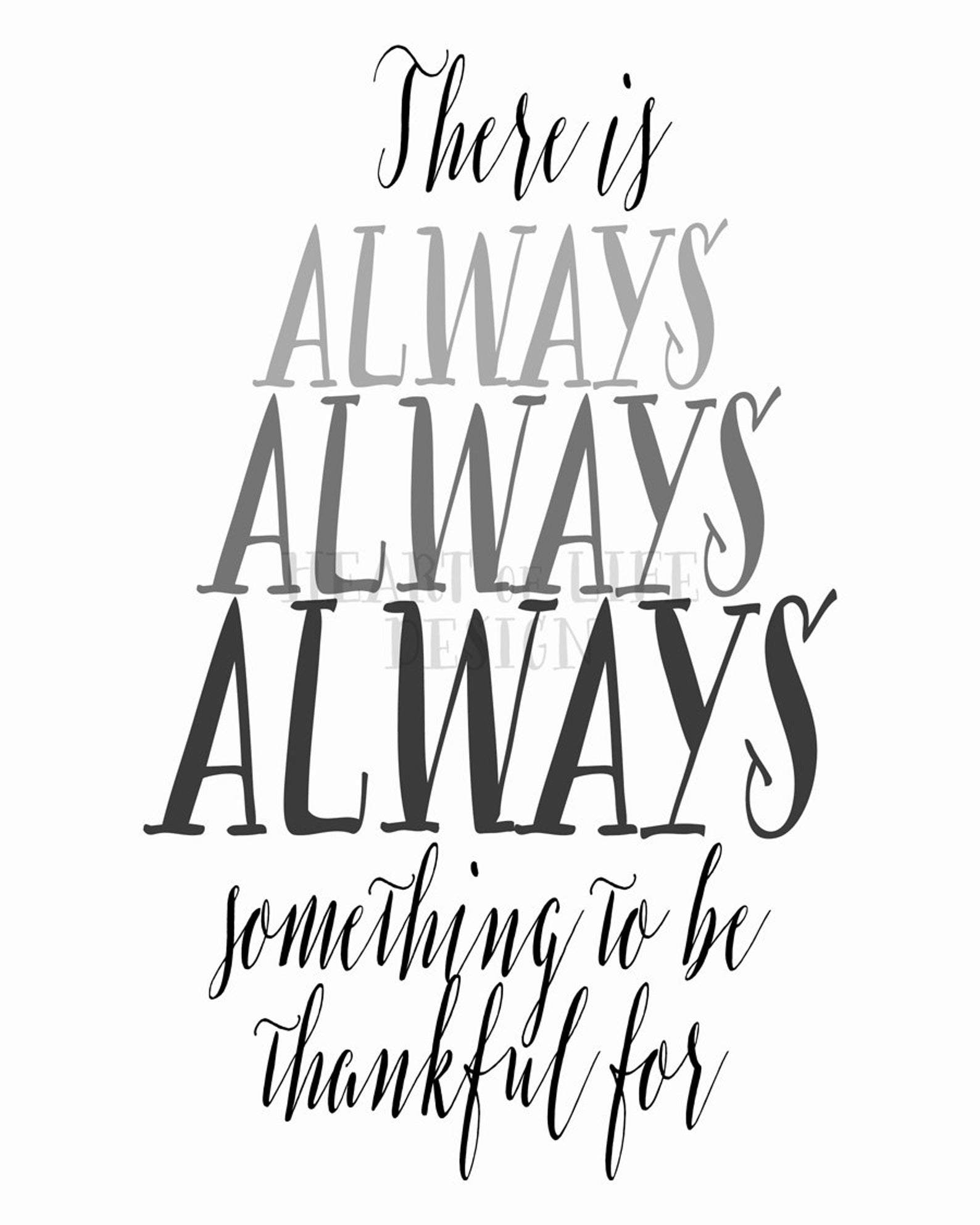Inspirational Quote Print Digital Art Gray There is Always | Etsy