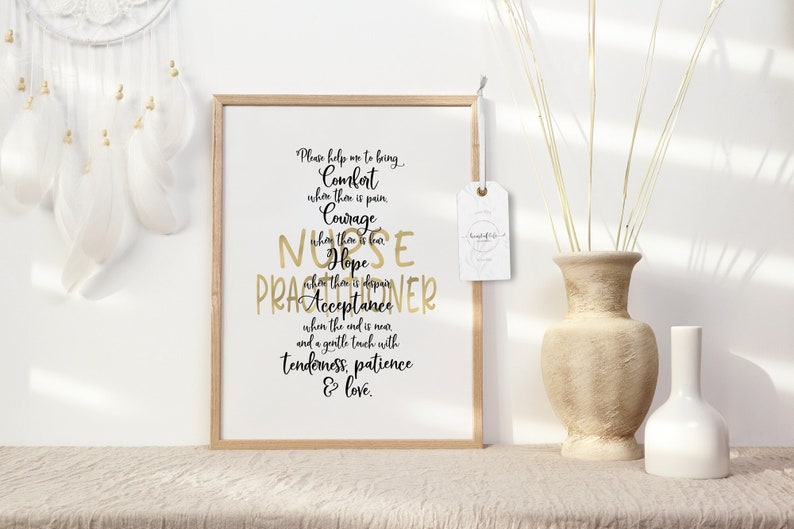 Printable Nurse Practitioner Quote A Nurse's Prayer Gift for Nurse Practitioner Nursing Graduate Gift Last Minute Gift Printable image 1