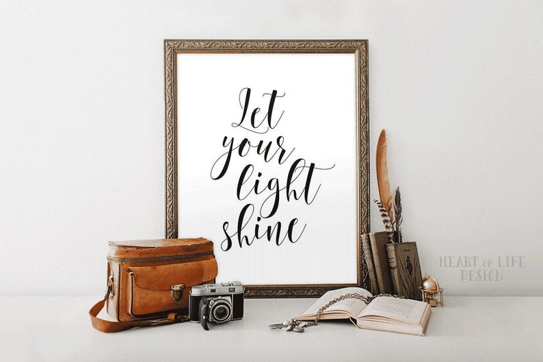 Let Your Light Shine Printable Art | Inspirational Quote for Nursery ...