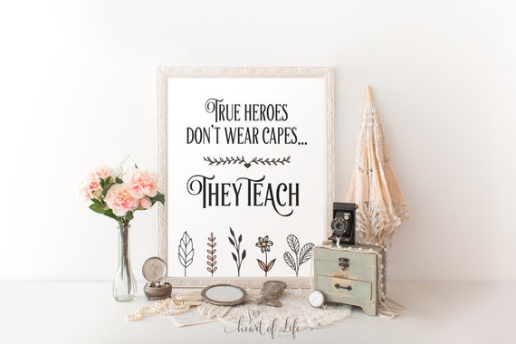 items similar to teacher quote print printable teacher wall art