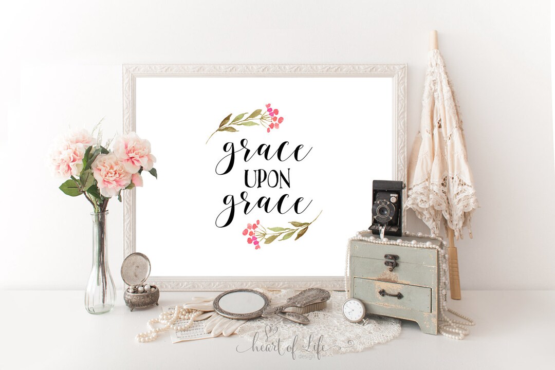 Printable Art Grace Upon Grace Printable Bible Verse Wall - Etsy