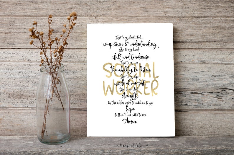 Printable Social Worker Quote A Social Worker's Prayer | Etsy