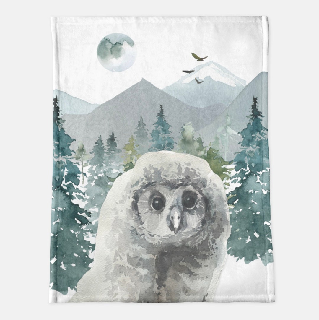Animal Throw Blanket Owl Blanket Forest Animals Camper Throw Blanket