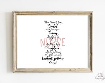 Blush Nurse Prayer Wall Art – Comforting Printable Quote for Nurses | Pastel Digital Download | Inspirational Gift for Healthcare Heroes