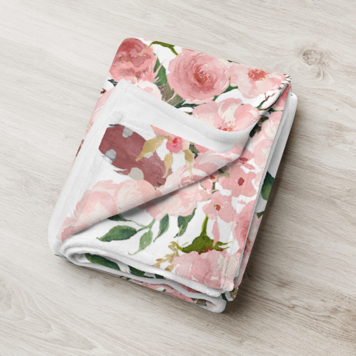 Pink Blanket Blanket With Pink Flowers Soft Throw Blanket Etsy