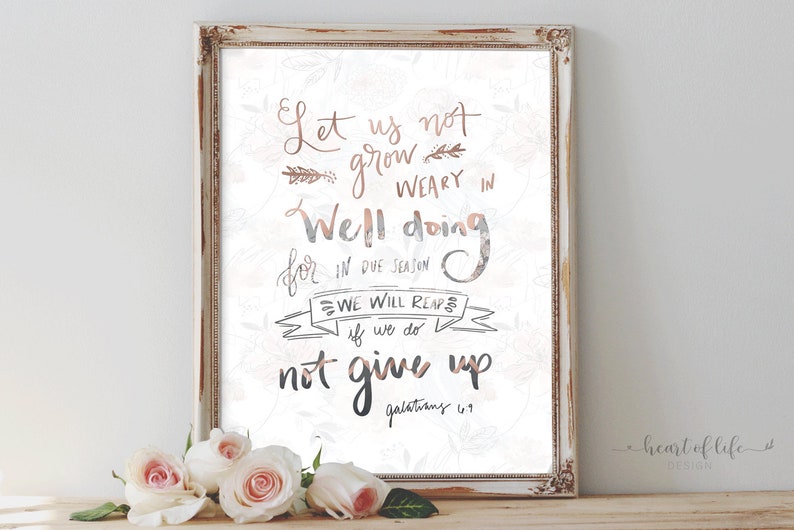 Galatians 6 9 PRINTABLE Wall Art Bible Verse Wall Art Color - Etsy