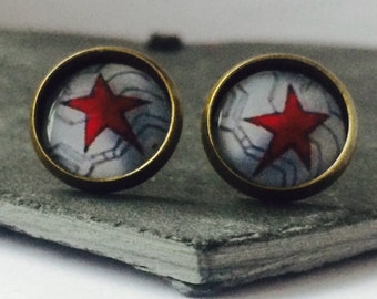 Handmade: The Winter Soldier - studs/clip-ons/cufflinks - 3 FOR 2 OFFER (Promo code in description!)