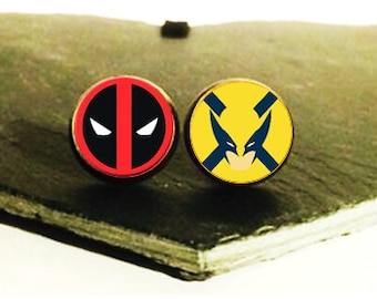 Handmade: Deadpool and Wolverine - Ohrstecker/Clips/Manschettenknöpfe - 3 FÜR 2 ANGEBOT (Promo-Code in der Beschreibung!)