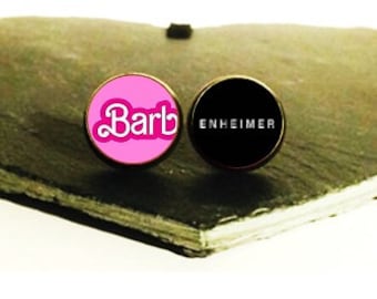 Meme Series: BARBENHEIMER 2 - earrings/cufflinks/badge/hairclips - 3 FOR 2 OFFER (Promo code in description!)