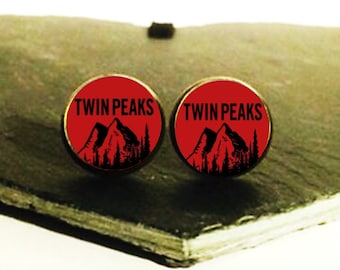 3 FOR 2 OFFER (Promo code in description!) ~ Twin Peaks (Style 1) - studs/clip-ons/cufflinks/badge