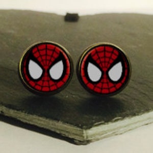 Handmade: Local Neighbourhood Spiderman - studs/clip-ons/cufflinks - 3 FOR 2 OFFER (Promo code in description!)