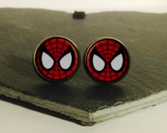 Handmade: Local Neighbourhood Spiderman - studs/clip-ons/cufflinks - 3 FOR 2 OFFER (Promo code in description!)