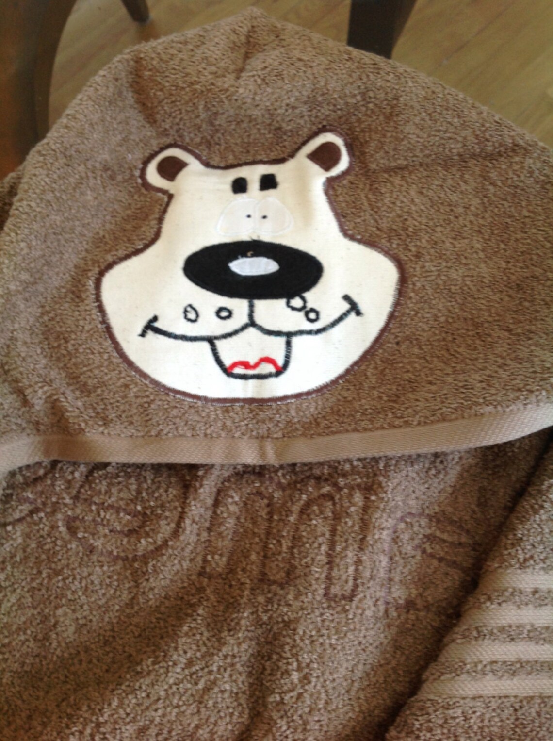 Handmade kids hooded towel Bear Etsy