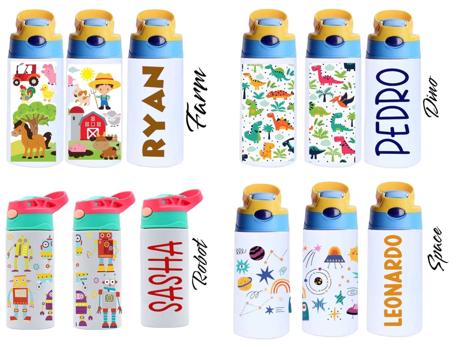 Personalized Children Water Bottle, Kids 12 Oz Tumbler, Variety of ...
