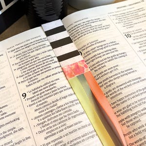 BIBLE BOOKMARK RIBBON, Christian Bookmark, Scripture Gift, Prayer Journal Accessory, Bible Study Tool, Bible Page Marker, Ribbon Bookmark