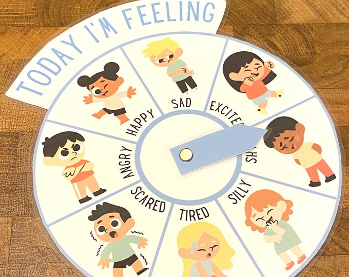 FEELINGS WHEEL PRINTABLE, Feelings Montessori, Feelings Circle Time