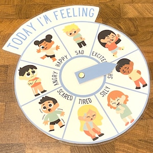 RUOTA DEI SENTIMENTI STAMPABILE, Sentimenti Montessori, Sentimenti Circle Time, Orologio dei sentimenti, Poster didattico, Ruota delle attività sulle emozioni per bambini