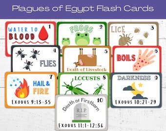 Plagues of Egypt Flash Cards: Scripture Memorization for Kids (PDF)