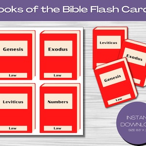 TARJETAS DE LECTURA DE LOS LIBROS DE LA BIBLIA, Tarjetas imprimibles de los Libros de la Biblia, Libros de aprendizaje de la Biblia, Libros del Antiguo y Nuevo Testamento