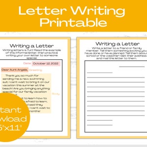 HOJA DE TRABAJO PARA ESCRIBIR CARTAS, Cómo escribir una carta imprimible, Lenguaje imprimible para educación en casa, Escritura de cartas para educación en casa, Jardín de infancia
