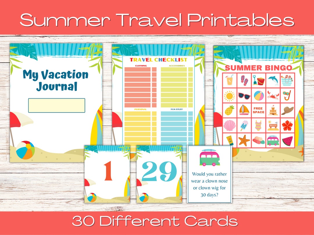 KID TRAVEL PRINTABLES, Printable Vacation Journal, Printable Packing ...