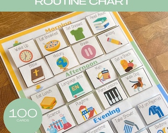 Horaire imprimable de l'école à la maison : fiches de routine quotidienne et liste de contrôle (téléchargement PDF)