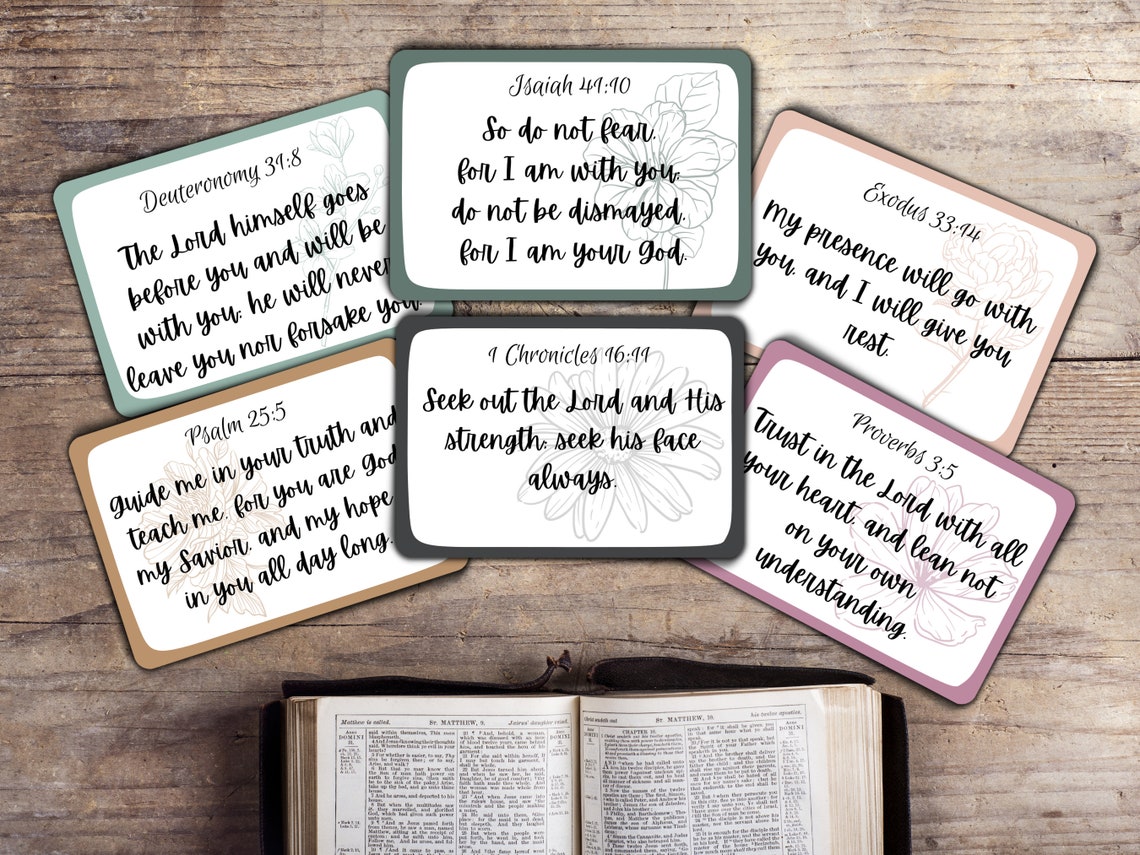 40 PRINTABLE SCRIPTURE CARDS Scripture Memorization Cards - Etsy