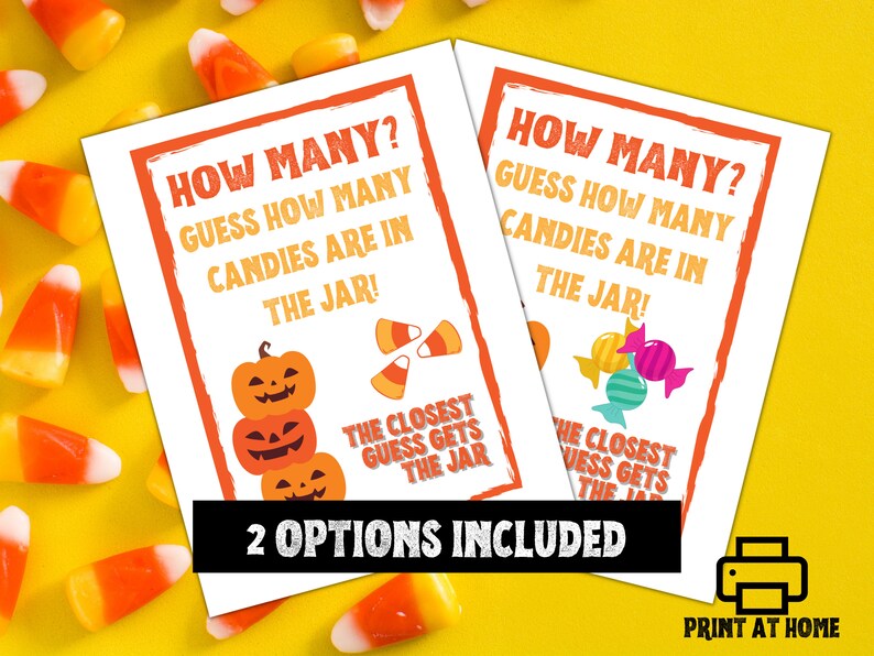 GUESS HOW MANY Candy Corns Game Printable Halloween Games - Etsy