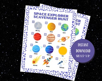 Space Scavenger Hunt: Kids' Indoor Activity (Printable PDF)