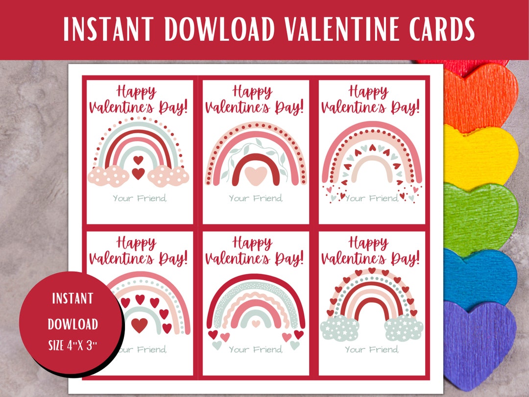 PRINTABLE VALENTINE CARD, Classroom Valentine, Instant Download ...