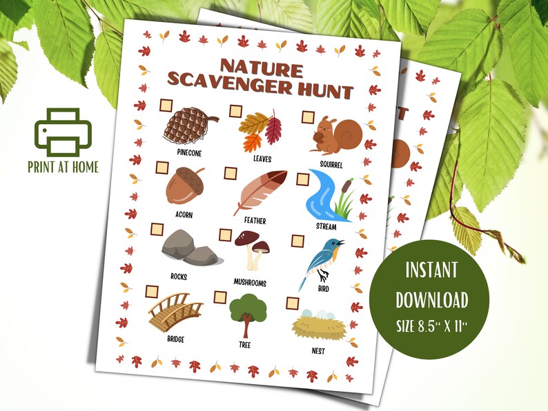 Nature Scavenger Hunt for Kids: Outdoor Activity (PDF) - Etsy
