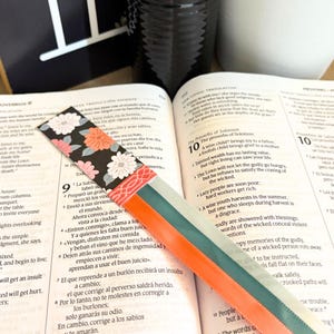 BIBLE BOOKMARK RIBBON, Christian Bookmark, Scripture Gift, Prayer Journal Accessory, Bible Study Tool, Bible Page Marker, Ribbon Bookmark