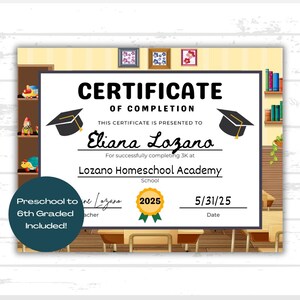 2025 PRINTABLE GRADUATION DIPLOMA, Graduation Diploma, Instant Download School Certificate, Preschool Diploma, Kindergarten Diploma