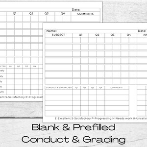 7-subject Homeschool Report Card Template (printable PDF) - Etsy